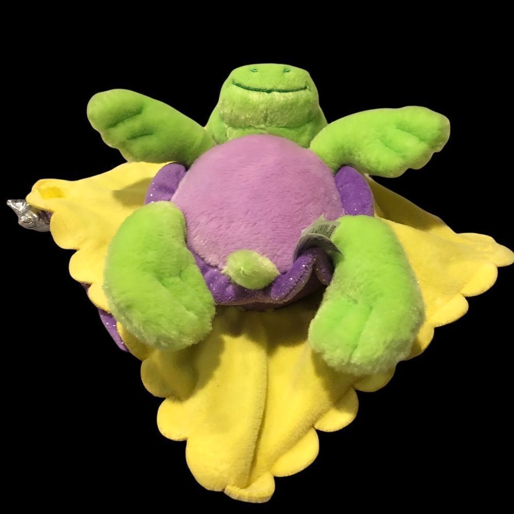 Fiesta Toy Blanket Baby Turtle in purple, green and yellow‎